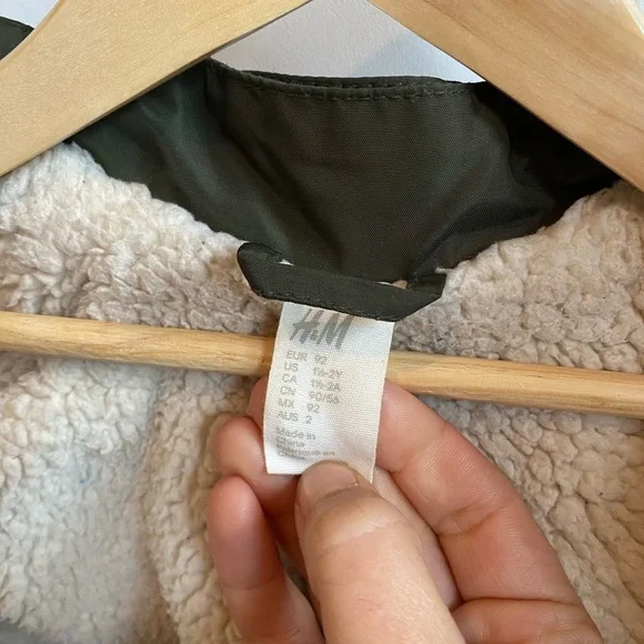 ❄️ 1.5-2.5y H&M Kids Army Green Winter Jacket - Picture 8 of 11